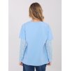 Dámska blúzka s čipkou svetlo-modrá MI-BZ-4227.61 (Farba Svetlo-modrá, Veľkosť ONE SIZE)