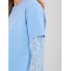 Dámska blúzka s čipkou svetlo-modrá MI-BZ-4227.61 (Farba Svetlo-modrá, Veľkosť ONE SIZE)