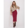 Dámska Ceruzková sukňa bordová kód 24-TemU-H/M-RV-SD-A1067.84 (Farba Bordová, Veľkosť S/M)