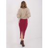 Dámska Ceruzková sukňa bordová kód 24-TemU-H/M-RV-SD-A1067.84 (Farba Bordová, Veľkosť S/M)
