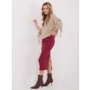 Dámska Ceruzková sukňa bordová kód 24-TemU-H/M-RV-SD-A1067.84 (Farba Bordová, Veľkosť S/M)