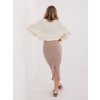 Dámska Ceruzková sukňa tmavo-béžová kód 24-TemU-H/M-RV-SD-A1067.84 (Farba Tmavo-béžová, Veľkosť S/M)