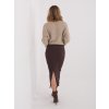 Dámska Ceruzková sukňa tmavo-hnedá kód 24-TemU-H/M-RV-SD-A1067.84 (Farba Tmavo-hnedá, Veľkosť S/M)