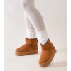 Hnedé casual snehule na vysokej platforme Thaisa SJ24017 CAMEL 38 - GM (Veľkosť 38)