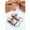 Detské tenisky s leopardím vzorem camel berni / 890-B CAMEL LEOPARD (Veľkosť 18)