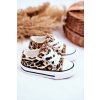 Detské tenisky s leopardím vzorem camel berni / 890-B CAMEL LEOPARD (Veľkosť 18)