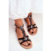 Elegantní Sandále s hadím vzorem čierne brooke / JH128 BLACK (Veľkosť 36)