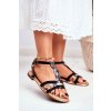 Elegantní Sandále s hadím vzorem čierne brooke / JH128 BLACK (Veľkosť 36)