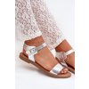 Dámské Sandály Na Plochém Podpatku Eko Kůže Stříbrné Kivara (Veľkosť 38)