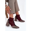 Dámské kotníkové boty na masivním podpatku na zip bordó Delvane (Veľkosť 39)