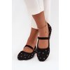 Zdobené dámské baleríny s páskem Černé Olivisse (Veľkosť 37)