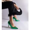 Dámske zelené lodičky so štrasmi, kód GM H8-603 (Veľkosť 37)