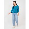 Dámska blúzka over size morská RV-BZ-A1091.16 (Farba Morská, Veľkosť S/M)