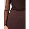 Dámska Pletená dizajnová sukňa tmavo-hnedá kód 24-TemU-H/M-RV-SD-A1058.71 (Farba Tmavo-hnedá, Veľkosť S/M)