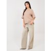 Dámske jednofarebné farba tmavo-béžová kód RV-TS-A1089.87 (Farba Tmavo-béžová, Veľkosť S/M)