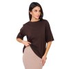 Dámske jednofarebné farba tmavo-hnedá kód RV-TS-A1089.87 (Farba Tmavo-hnedá, Veľkosť S/M)