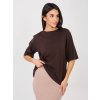 Dámske jednofarebné farba tmavo-hnedá kód RV-TS-A1089.87 (Farba Tmavo-hnedá, Veľkosť S/M)