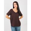 Dámske jednofarebné farba tmavo-hnedá kód RV-TS-A1094.45 (Farba Tmavo-hnedá, Veľkosť S/M)