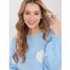 Dámsky sveter farba Svetlo-modrá kód MO-SW-1216.71 (Farba Svetlo-modrá, Veľkosť ONE SIZE)