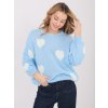 Dámsky sveter farba Svetlo-modrá kód MO-SW-1216.71 (Farba Svetlo-modrá, Veľkosť ONE SIZE)