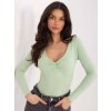 Dámska blúzka s dlhým rukávom pistáciová WT-BZ-A1221.94 (Farba Pistáciová, Veľkosť ONE SIZE)