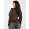 Dámska blúzka s čipkou tmavo-hnedá IT-BZ-22128.27 (Farba Tmavo-hnedá, Veľkosť ONE SIZE)