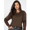 Dámska blúzka s čipkou tmavo-hnedá IT-BZ-22128.27 (Farba Tmavo-hnedá, Veľkosť ONE SIZE)