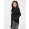 Dámska blúzka s čipkou čierna IT-BZ-22128.27 (Farba Čierna, Veľkosť ONE SIZE)