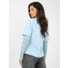 Dámska blúzka s čipkou svetlo-modrá IT-BZ-22128.27 (Farba Svetlo-modrá, Veľkosť ONE SIZE)