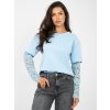 Dámska blúzka s čipkou svetlo-modrá IT-BZ-22128.27 (Farba Svetlo-modrá, Veľkosť ONE SIZE)
