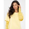 Dámska blúzka s čipkou svetlo-žltá IT-BZ-22128.27 (Farba Svetlo-žltá, Veľkosť ONE SIZE)