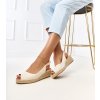 Béžové sandále espadrilky na klinovom podpätku Nevarez E5579 Béžové 38 - GM (Veľkosť 38)