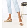 Béžové sandále espadrilky na klinovom podpätku Nevarez E5579 Béžové 38 - GM (Veľkosť 38)