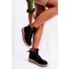 Kožené botičky na platforme čierne ressa / B026-56 BLACK (Veľkosť 37)