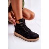 Kožené botičky na platforme čierne ressa / B026-56 BLACK (Veľkosť 37)