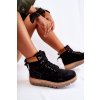 Kožené botičky na platforme čierne ressa / B026-56 BLACK (Veľkosť 37)