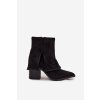 Dámské kotníkové boty na podpatku s otočeným horním lemem Černé Idalia (Veľkosť 38)
