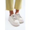 Dámské kožené tenisky na platformě GOE NN2N4033 Bílé (Veľkosť 37)