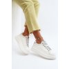 Dámské kožené tenisky na platformě GOE NN2N4033 Bílé (Veľkosť 37)