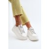 Dámské kožené tenisky na platformě GOE NN2N4033 Bílé (Veľkosť 37)