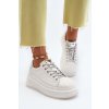 Dámské kožené tenisky na platformě GOE NN2N4033 Bílé (Veľkosť 37)
