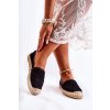 Klasické Dámske espadrilky prolamované čierne catris / MY-33117 BLACK (Veľkosť 36)