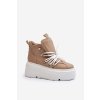 Zazoo 3416 Kožené Dámské Sportovní Boty Beige (Veľkosť 36)