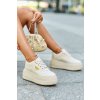 Béžové dámske tenisky z eko kože na platforme, kód produktu TL252-8 BEŻOWE (Veľkosť 36)