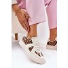 Dámské sneakers s leopardím vzorem na platformě béžové Nativira (Veľkosť 36)