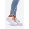 Tenisky Na Platformě S Ozdobnými Šňůrkami Bílá-zlaté Fonetha (Veľkosť 41)