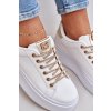 Tenisky Na Platformě S Ozdobnými Šňůrkami Bílá-zlaté Fonetha (Veľkosť 41)