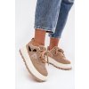 Zateplené Dámske tenisky na platforme béžove florinda / A209 KHAKI (Veľkosť 36)