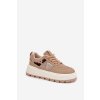 Zateplené Dámske tenisky na platforme béžove florinda / A209 KHAKI (Veľkosť 36)