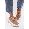 Zateplené Dámske tenisky na platforme béžove florinda / A209 KHAKI (Veľkosť 36)